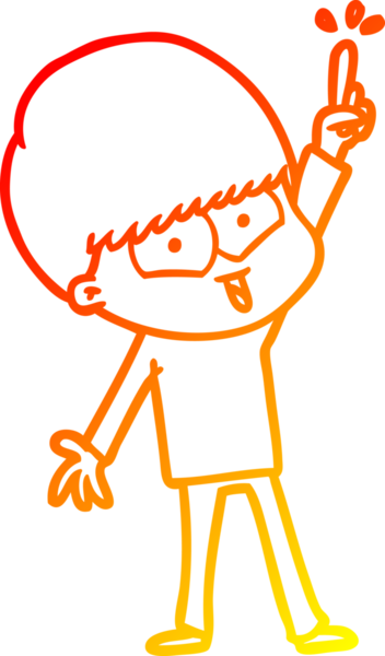 Bir insan tarafından çizilen mutlu bir çocuğun sıcak çizgi çizimi.