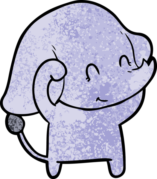 Bir insan tarafından çizilmiş şirin bir fil.