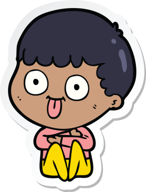 Bir insan tarafından çizilmiş karikatür adamın çıkartması.