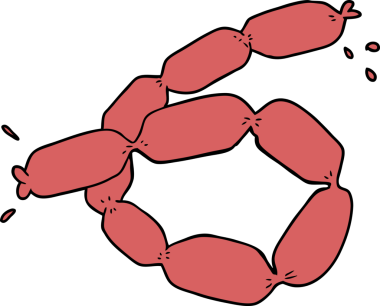 Bir insan tarafından çizilmiş sosisler.