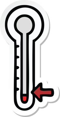 Bir insan tarafından çizilmiş soğuk termometre.