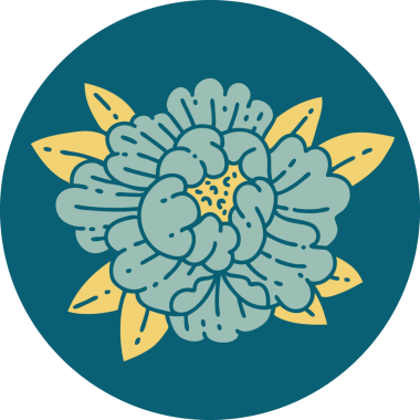 Bir insan tarafından çizilen çiçek ikonik dövme şekli