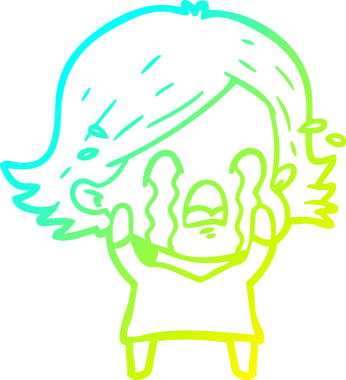 Bir insan tarafından çizilmiş ağlayan bir karikatür çizimi.