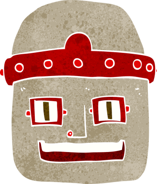 Bir insan tarafından çizilmiş robot kafası.