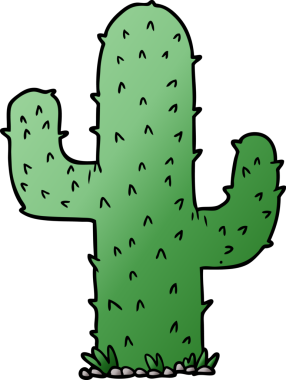 bir insan tarafından çizilmiş karikatür kaktüsü