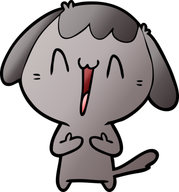 Bir insan tarafından çizilmiş şirin bir çizgi film köpeği.