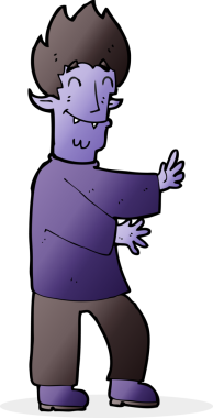 Bir insan tarafından çizilen heyecanlı vampir çizgi filmi