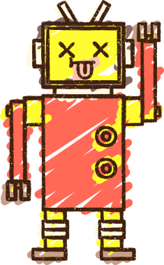 Bir insan tarafından çizilen Çılgın Robot Tebeşiri