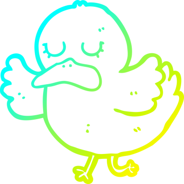 Bir insan tarafından çizilmiş bir ördeğin soğuk eğimli çizgisi.