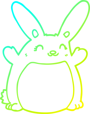 Bir insan tarafından çizilmiş bir çizgi film tavşanı çizimi