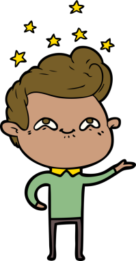 Bir insan tarafından çizilmiş heyecanlı bir çizgi film.