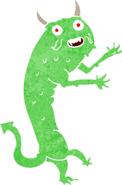 Bir insan tarafından çizilmiş karikatür şeytan.