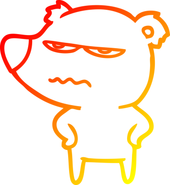 Bir insan tarafından çizilmiş kızgın bir ayı kutup karikatürü.