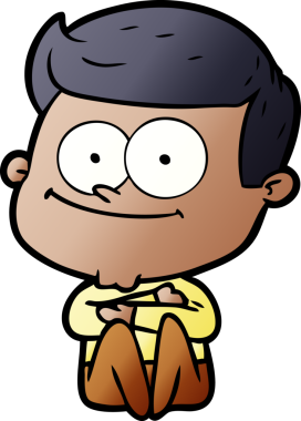 Bir insan tarafından çizilmiş mutlu bir adam.