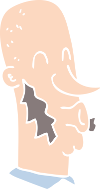 Bir insan tarafından çizilmiş, yanakları olan karikatürcü adam.