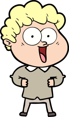 Bir insan tarafından çizilmiş mutlu bir adam.