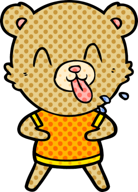 Bir insan tarafından çizilmiş kaba çizgi film ayısı.