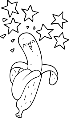 bir insan tarafından çizilmiş sihirli bir muz.