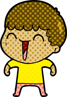 Bir insan tarafından çizilmiş mutlu bir adam.