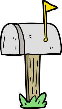 bir insan tarafından çizilmiş karikatür posta kutusu