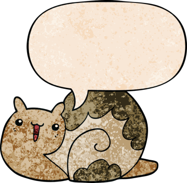 Tatlı çizgi film salyangozu. Konuşma baloncuğu olan, insan tarafından çizilmiş eski moda bir salyangoz.