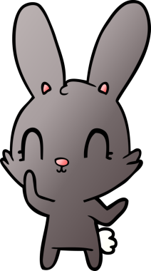 Bir insan tarafından çizilmiş şirin çizgi film tavşanı.