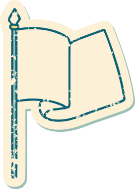 Bir insan tarafından çizilmiş bir bayrağın sembolik dövmeli resmi