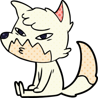 Bir insan tarafından çizilmiş akıllı çizgi film tilkisi.