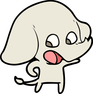 Bir insan tarafından çizilmiş şirin bir fil.