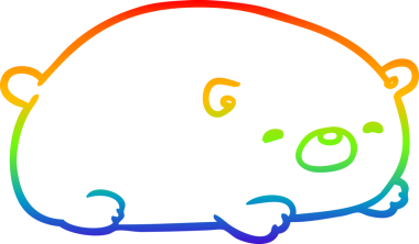 Gökkuşağı gradyan çizgisi bir insan tarafından çizilmiş şirin bir kutup ayısı çizimi