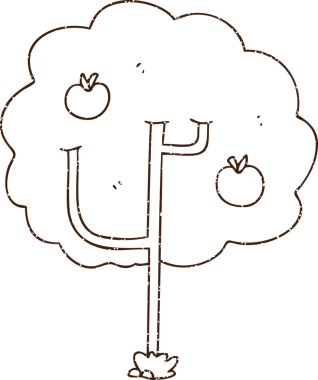 Bir insan tarafından çizilmiş Elma Ağacı Kömürü