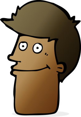 Bir insan tarafından çizilmiş gülümseyen adam.