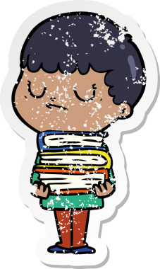 Bir insan tarafından çizilmiş huysuz bir çocuğun sıkıntılı çıkartması.