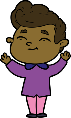 Bir insan tarafından çizilmiş mutlu çizgi film adamı.