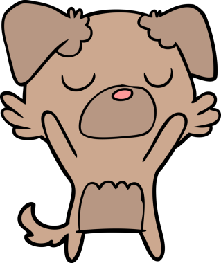 Bir insan tarafından çizilmiş çizgi film köpeği.