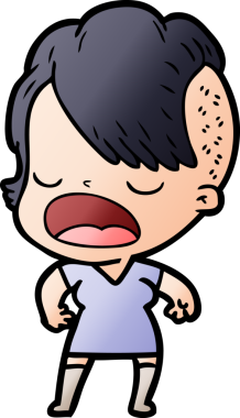 Bir insan tarafından çizilmiş havalı hippi kız çizgi filmi.