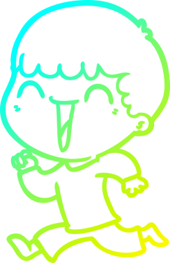 Bir insan tarafından çizilmiş mutlu bir adamın soğuk çizgi çizimi.