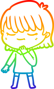 gökkuşağı gradyan çizimi bir insan tarafından çizilmiş bir karikatür kadın