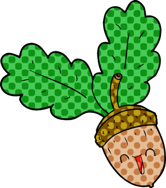 Bir insan tarafından çizilmiş bir palamut.