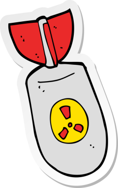 Bir insan tarafından çizilmiş atom bombasının çıkartması.