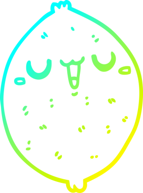 Bir insan tarafından çizilmiş mutlu limon karikatürü.