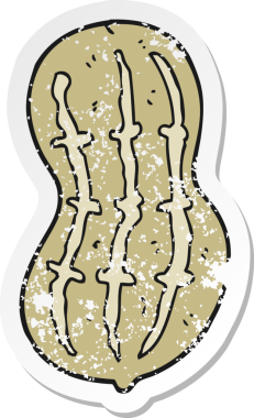 Bir insan tarafından çizilmiş bir karikatürün gerilimli retro yapıştırması.