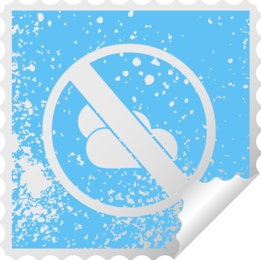 Bir insan tarafından çizilmiş işaretlere izin verilen güneşsiz büyülerin kare soyma etiketi.