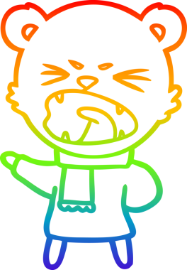 Bir insan tarafından çizilmiş kızgın bir çizgi film ayısının çizimi.