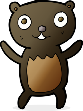 bir insan tarafından çizilmiş siyah ayı yavrusu.