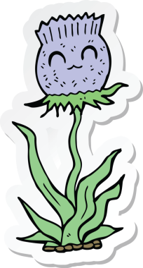 Bir insan tarafından çizilmiş devedikeni çıkartması.