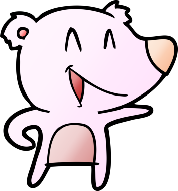 Bir insan tarafından çizilmiş gülen ayı çizgi filmi.