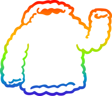Gökkuşağı gradyan çizgi çizimi Bir insan tarafından çizilmiş yün kapüşon