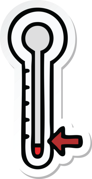 Bir insan tarafından çizilmiş soğuk termometre.