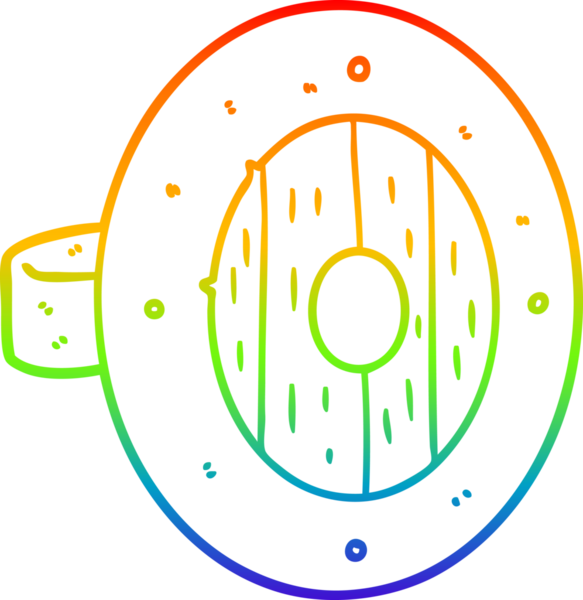 gökkuşağı gradyan çizimi bir insan tarafından çizilmiş bir Viking kalkan karikatürü